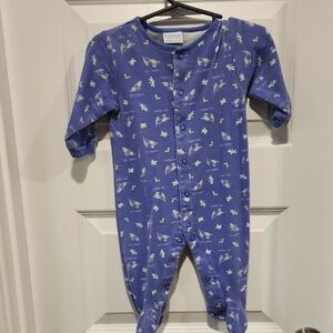 Carter's Vintage Blue Cozy Footies with All Over Pattern